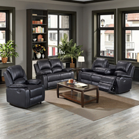 Canapé inclinable manuel moderne en cuir avec coussin d'air, fauteuil de luxe royal pour salon, réglable