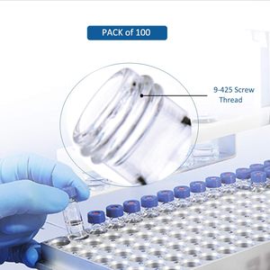 ขวดออโต้แซมเปลอร์ HPLC ขนาด 2 มล. ยี่ห้อ XZ LAB ทำจากแก้วโบโรซิลิเกต ขนาดเกลียว 9-425  พร้อมจุกซิลิโคนสีขาวและ PTFE สีน้ำเงิน บรรจุ 100 ชิ้น - Product Image 4