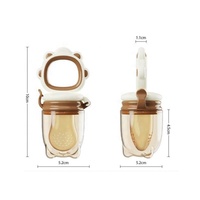 Vente en gros de sucettes en silicone pour bébé, tétine à fruits en forme de lion, sucette à fruits pour nourrissons, distributeur de fruits en silicone pour bébé