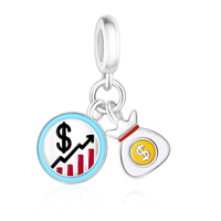 Breloques Pan Charms en Argent, Motifs Économiques (Dépôt Bancaire, Tendances de Croissance), Sacs à Monnaie, Perles Compatibles avec Bracelet Original, Bijoux, Anniversaire, Berluque, Nouveau