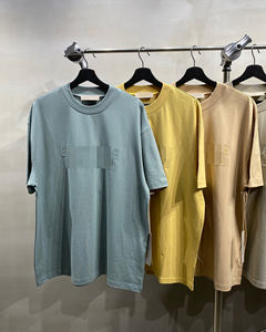 Camiseta FO Morandi Color G de Doble Línea ESS Tridimensional de Manga Corta, Estilo Americano, Holgada, Unisex, para Parejas - Product Image 4