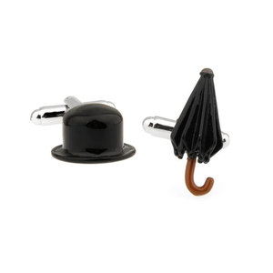 Boutons de manchette de luxe en alliage de cuivre <span class=keywords><strong>français</strong></span> de haute qualité, motif <span class=keywords><strong>parapluie</strong></span>, pour chemise <span class=keywords><strong>homme</strong></span> - Product Image 1