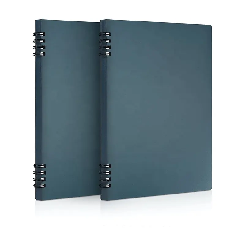 Personalizado 5-1/2 "x 8-1/2" azul cobertura 60 folhas 2 pacotes pedra papel espiral notebook