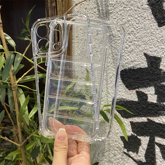 Wholesale 360 Full Transparent Ultra Clear Puffer TPU PC Border Mobile Phone Case for Iphone 17 Air 15 16 Pro Max
