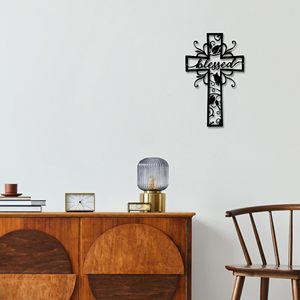 Croci da <span class=keywords><strong>Parete</strong></span> Cristiane per Arredamento Casa - Croce in Metallo Premium, Elegante Decorazione Spirituale da <span class=keywords><strong>Parete</strong></span> con Design Senza Tempo - Benedetta - Product Image 5
