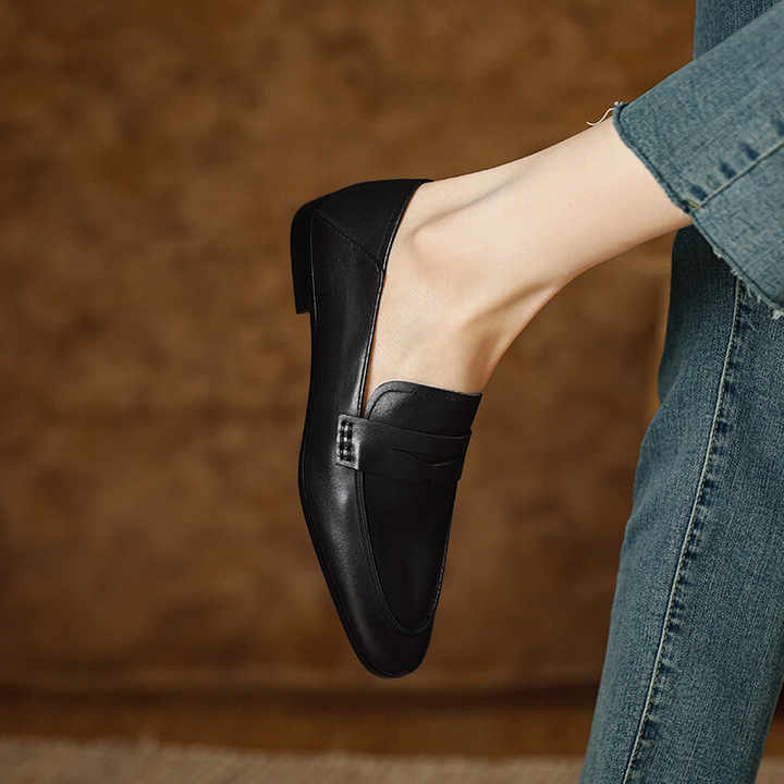 Plilima Mocassins Femmes Plates Loafers Chaussures de Conduite Léger Confortables Chaussures Décontractées (Noir,36