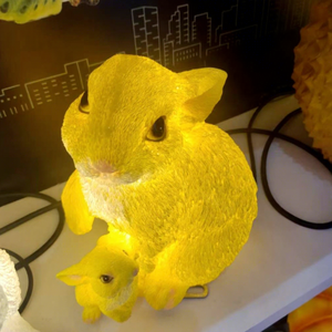 Outdoor Fiberglass Rabbit Motif <b>Lighting</b> with IP65 LED Figure for Weather Resistant Displays - Product Image 1