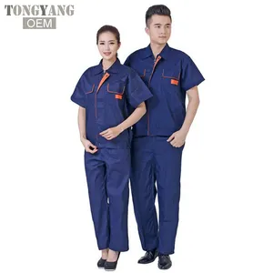 Tongyang roupa de trabalho de alta qualidade personalizar unissex, uniforme de trabalho respirável de manga curta roupa de trabalho