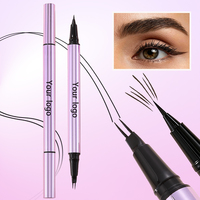 Crayon à sourcils liquide vegan double embout haute pigmentation, maquillage pour les sourcils résistant aux taches