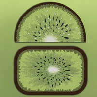 Tapis d'entrée en PVC à motif créatif de kiwi, en stock, découpe personnalisée, antidérapant, résistant à l'usure, anti-poussière