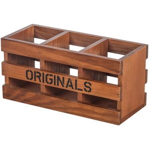 Wooden <b>Pen</b> Holder 24x10x11cm Retro Square Desk Organizer Office Storage <b>Box</b> With Originals Print Stationery Container - Product Image 1