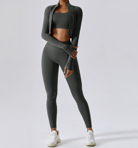 14 Colors Zipper Outdoor Running <b>Sports</b> Yoga Jacket Slimming Fitness Long-Sleeved Jacket <b>Girls</b> Quick-Drying Yoga Clothes - Product Image 1