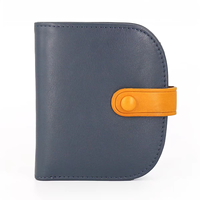 Dompet Lipat Kulit Sapi Asli Berkualitas Tinggi dengan Jendela ID Berjaring, Tempat Kartu Tipis, Dompet Uang, Grosir Logo Kustom, Hadiah untuk Pria Wanita