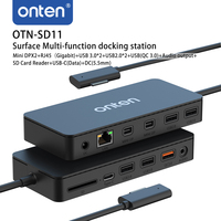 Station d'accueil multifonction 12-en-1 Interface de surface Compatible avec Microsoft Surface Pro 3/4/5/6/7/8/9/X/Ordinateur portable 1/2/3/4/5