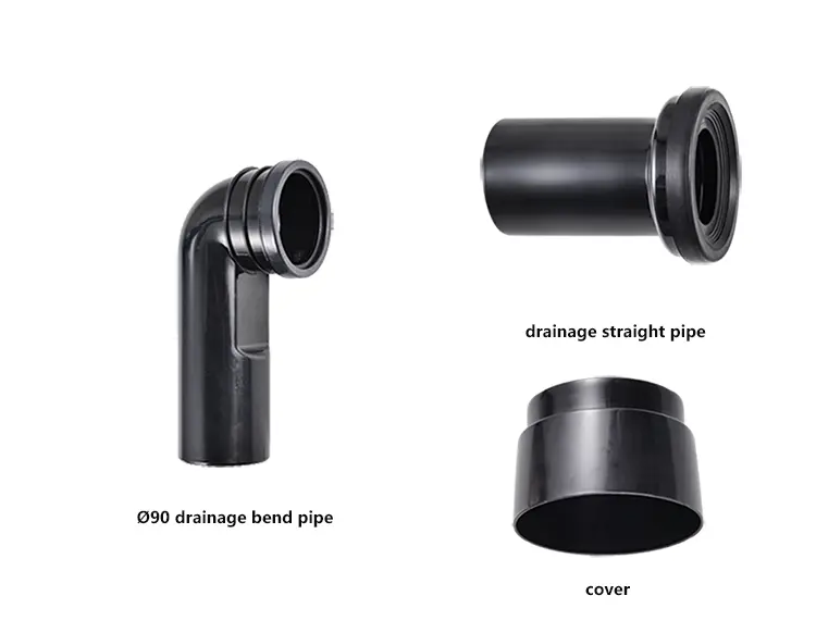 4 drain pipes for concealed cistern, HDPE waste fitting outlet pipes- K90