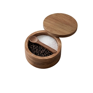 Classic Wooden <b>Storage</b> <b>Jar</b> with Wooden Lid 250mL Capacity <b>for</b> Spice <b>Storage</b>-Eco-Friendly & Durable - Product Image 1