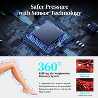 Bottes de pressothérapie pneumatiques à 5 chambres de qualité médicale, sans fil, à compression d'air pour les jambes, avec chaleur et batterie 4500 mA pour la récupération des œdèmes