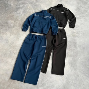 Vêtements de sport personnalisés avec logo, ensemble de jogging réfléchissant 3M, survêtement pour homme, vêtements décontractés en polyester, coupe ajustée, survêtement zippé pour homme - Product Image 1