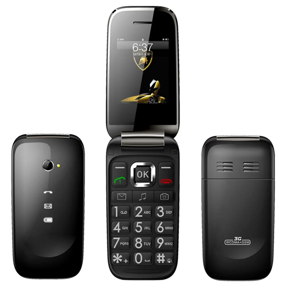 New Economy TANGBEY C201W Keypad Feature Flip Phone Keypad Mobile Phones 3G with Camera