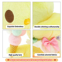 Canard à la crème glacée coloré personnalisable Jouet animal en peluche super doux Design unique Fonction anti-stress Logo personnalisé Option unisexe