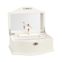 Boîte à bijoux musicale rectangulaire rose de luxe personnalisée Nouveau design Carrousel en forme de cheval Utilisation de la manivelle Organisateurs de rangement pour enfants