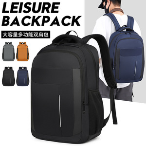 Laptop <b>Backpack</b> <b>Large</b> Capacity Lightweight Simple Style For Men Women Students 15 Inches Compatible Blue Gray Black Yellow - Product Image 5