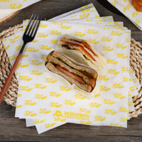 Papier d'emballage jetable personnalisé en PE de qualité alimentaire, résistant à la graisse, pour la cuisson, l'emballage des sandwichs et des burgers
