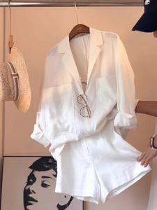 Maglia da <span class=keywords><strong>donna</strong></span> con maniche a tre quarti in <span class=keywords><strong>lino</strong></span> nuova maglia artistica Versatile per la primavera e l'autunno XL colletto rialzato - Product Image 2