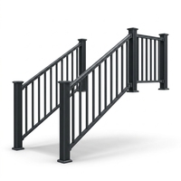 Rampe d'escalier moderne en aluminium à tube carré sur mesure pour hôpitaux, résidences et extérieurs, résistante à l'eau et à la rouille, facile à installer