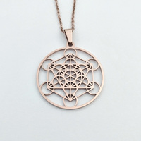 Collier Géométrie Sacrée Merkaba Bijoux Metatron Collier Vermeil Or Bijoux Pendentif Creux Collier Hip Hop