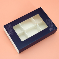 Caja de Papel para Alimentos con Logotipo Personalizado, con Ventana e Inserto de Bandeja Divisoria para Regalos de Repostería y Dulces