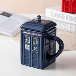 Regalos Empresariales, Taza de Café de Cerámica de Estilo Británico Retro, Taza con Forma de Cabina Telefónica con Tapa - Product Image 5