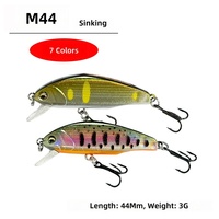 NOUVEAU MAJOR Leurre Minnow à coulée rapide 44mm 3g, leurre dur en ABS, 7 couleurs, pour achigan, truite, perche