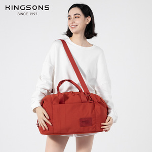 Kingsons Women's Fitness Duffel Bag Orange Red Water Resistant Sports Yoga Travel Backpack With Shoulder Strap - Product Image 1