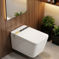 Siège de toilette intelligent avec télécommande, allongé, mural, chauffant, réglage intelligent de la pression de l'eau, drainage en P-trap