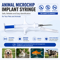Certificat ICAR FDX-B EM4305 RFID 134,2 kHz 1,25x7 mm Mini puce électronique pour animaux, seringue stérilisée de qualité médicale, certifiée ISO