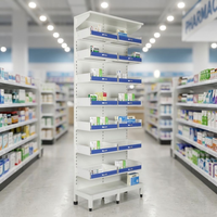 Étagère de rangement et de présentation de médicaments portable et réglable à 4/5/8 niveaux pour hôpitaux, cliniques, pharmacies et écoles