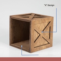 Boîte de rangement pour mouchoirs en bois en forme de cube avec doublure personnalisable ; Boîte à bagues et à bijoux sur mesure en bois de rose et en noyer