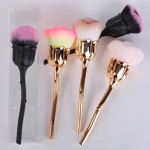 5 colori Rose Small Flower Nail Brush Nail Paint Gel pennelli per la pulizia della polvere pennello per il trucco Nail Art Manicure Tool forniture per saloni