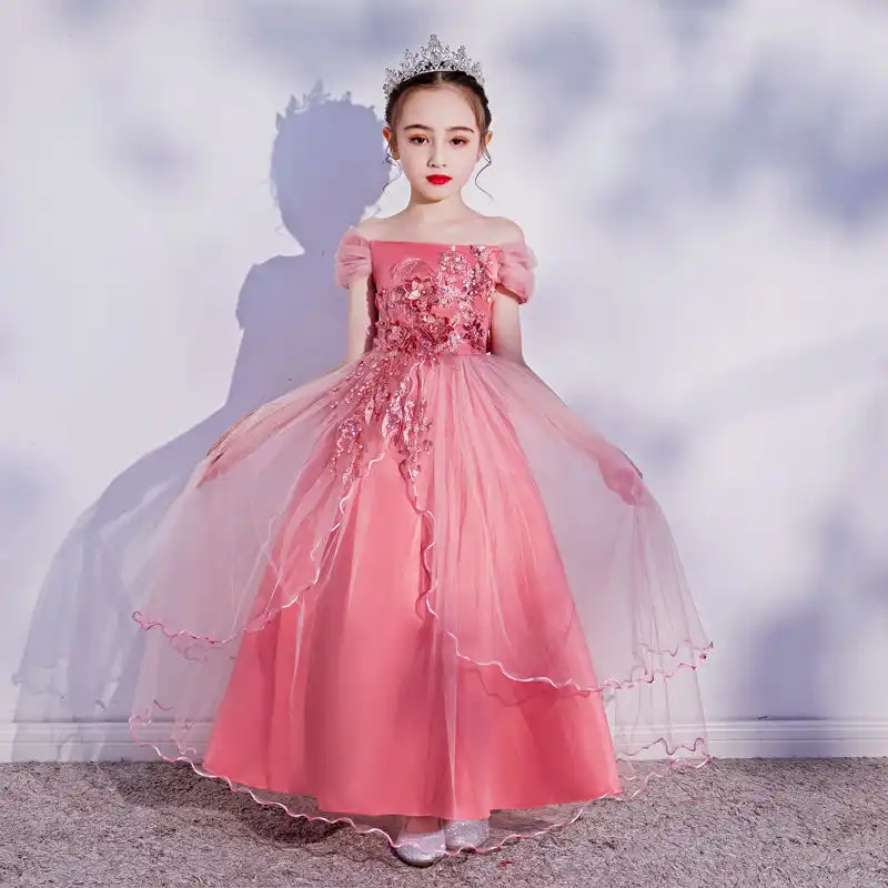 MQATZ New Fashion Kinder Kleid Designs Bilder Mädchen Hochzeits feier Langes Ballkleid Kleid LP-213
