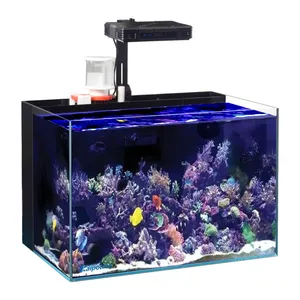 OEM personalizado acrílico o vidrio pecera acuario filtros traseros Skimmer mesa superior decoración agua salada acuario marino tanque para el hogar