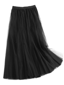 Robe unie en <span class=keywords><strong>tulle</strong></span> avec taille ajustable pour un effet amincissant, nouvelle <span class=keywords><strong>jupe</strong></span> longue style féerique, robe mi-longue - Product Image 5