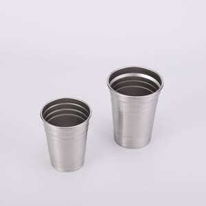 Vaso de Cerveza de Acero Inoxidable 304, Taza de Camping de Metal de Pared Simple <span class=keywords><strong>con</strong></span> Borde Enrollado, Vaso Portátil para Cerveza y Café al Aire Libre - Product Image 4