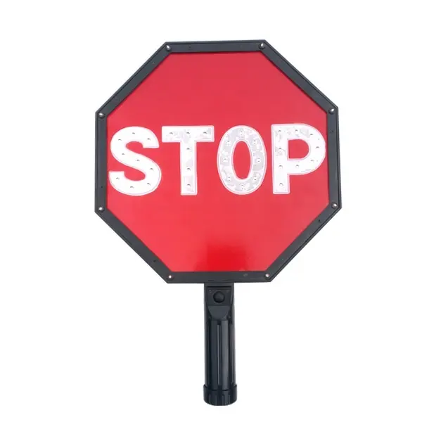 verkeerscontrole stop gaan peddel teken