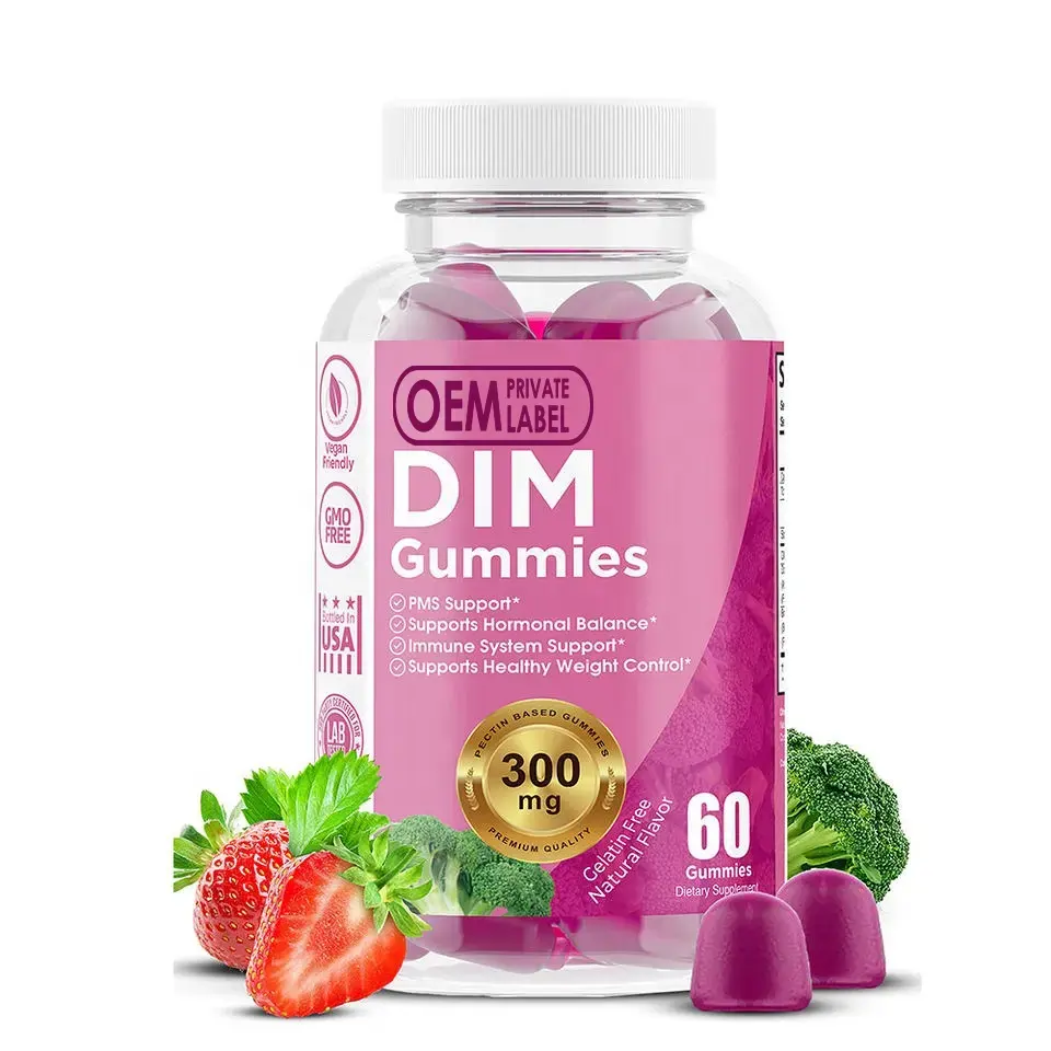 Dim Gummies PMS Menstrual Pain Relief Hormonal Balance Supplement DIM Estrogen Supplement Women Menopause Relief Gummies OEM