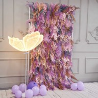 Mur de fleurs artificielles 3D en plumes d'automne, vente directe usine, pour mariages, événements commerciaux, événements de célébrités d'Internet et Saint-Valentin