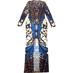 Abito Midi <span class=keywords><strong>con</strong></span> Scollo a V, Maniche Lunghe e <span class=keywords><strong>Spacco</strong></span> Posteriore, Moda Femminile - Product Image 5