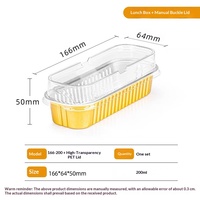 Fabricant de boîtes à lunch rectangulaires en aluminium, vente en gros, Guangdong, moule à gâteau jetable de 200 ml pour four domestique