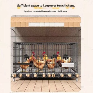 Portable Small Animal <strong>Cage</strong> Movable Rabbit Hutch Duck Coop <strong>Extra</strong> <strong>Large</strong> Chicken Coop Folding Chicken <strong>Cage</strong> With Egg Holder - Product Image 2