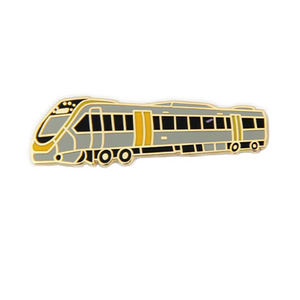 Pin de Esmalte Duro Personalizado de Latón Dorado con Forma de Tren y Corazón Rojo con Base de Goma - Product Image 6